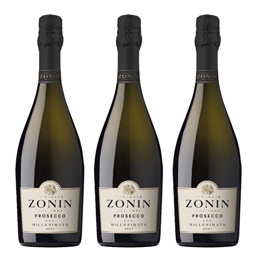 Zonin Prosecco Brut Millesimato DOC Treble Bottle Set 3x75cl